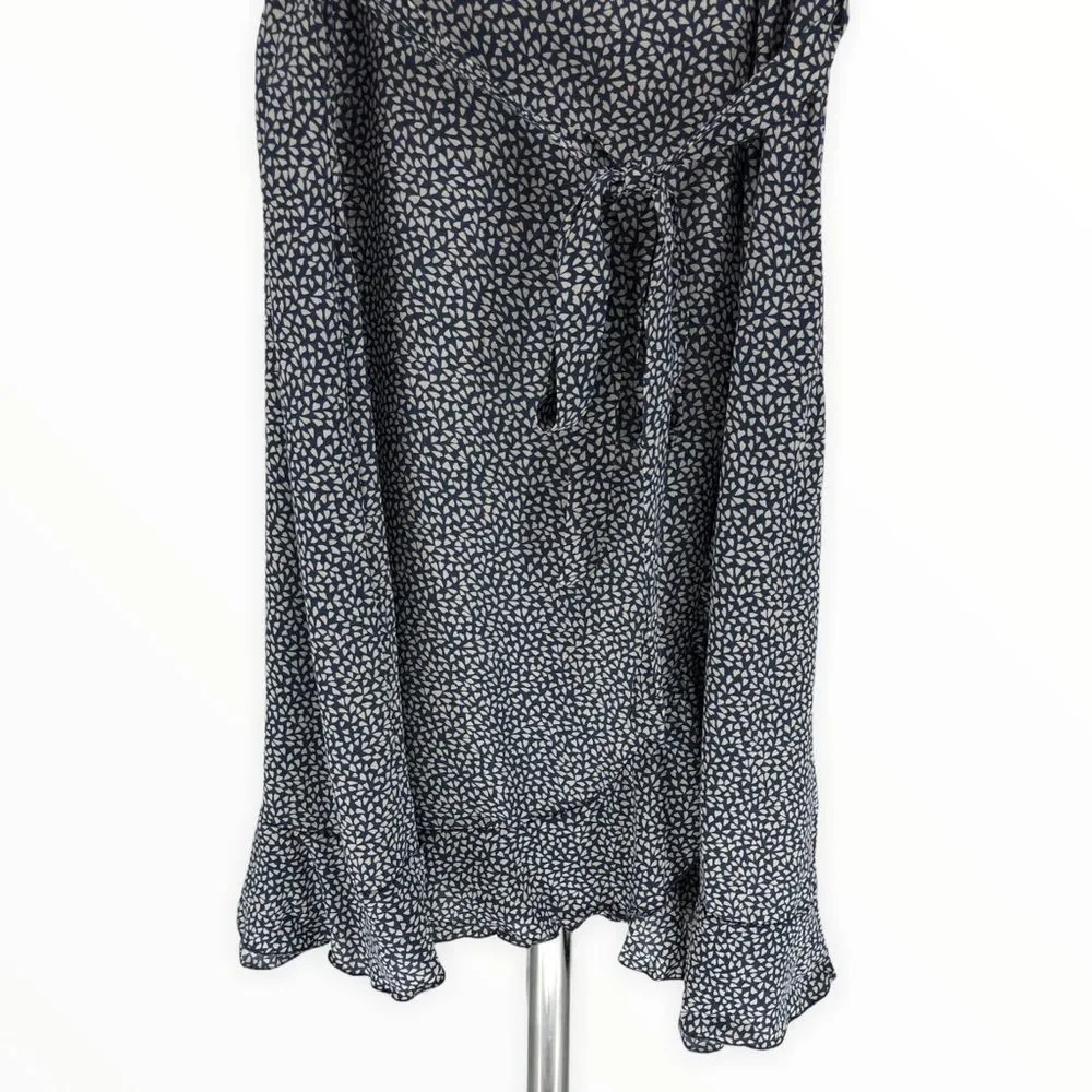 Missguided Maternity Blue Mini Heart Print Ruffle Surplice Deep V Mini Dress NWT - Picture 6 of 14